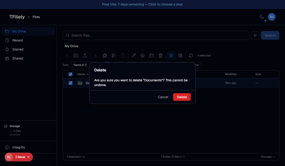 Remove confirmation dialog