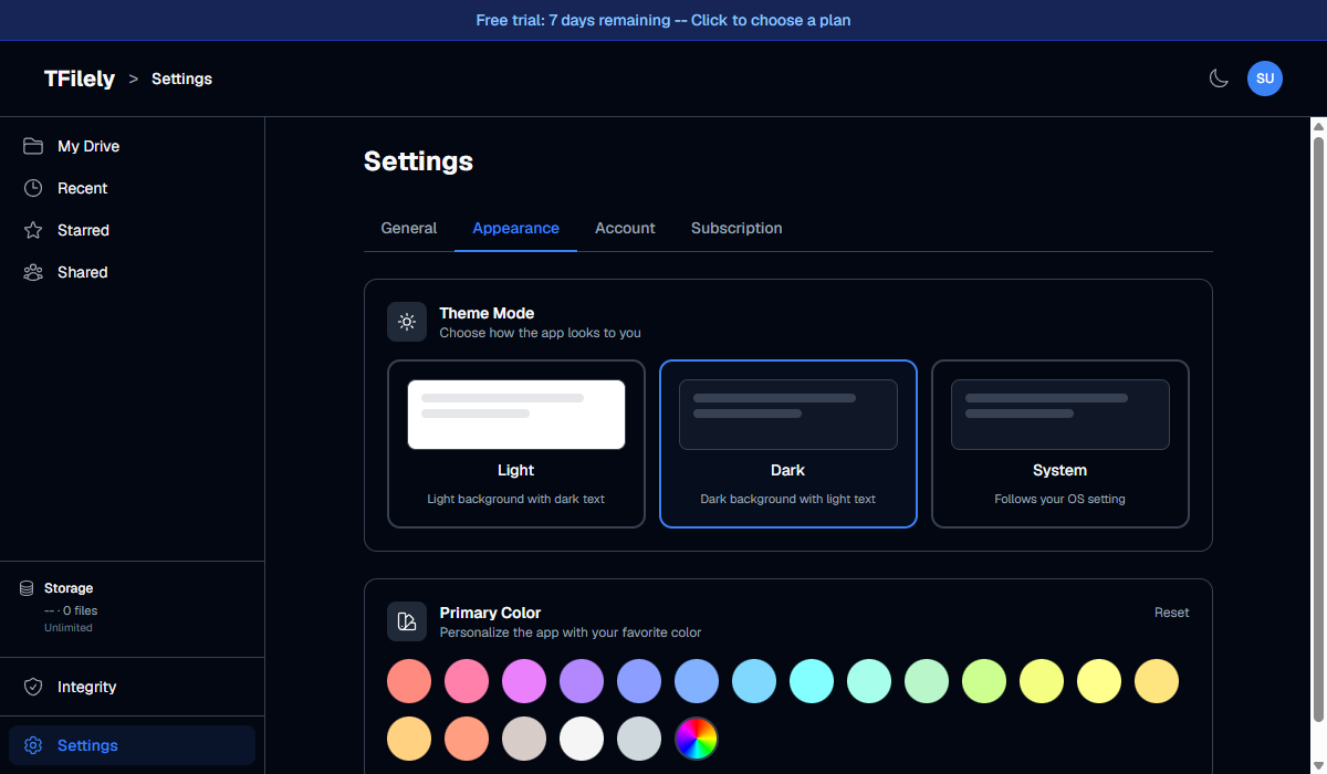 Color picker section