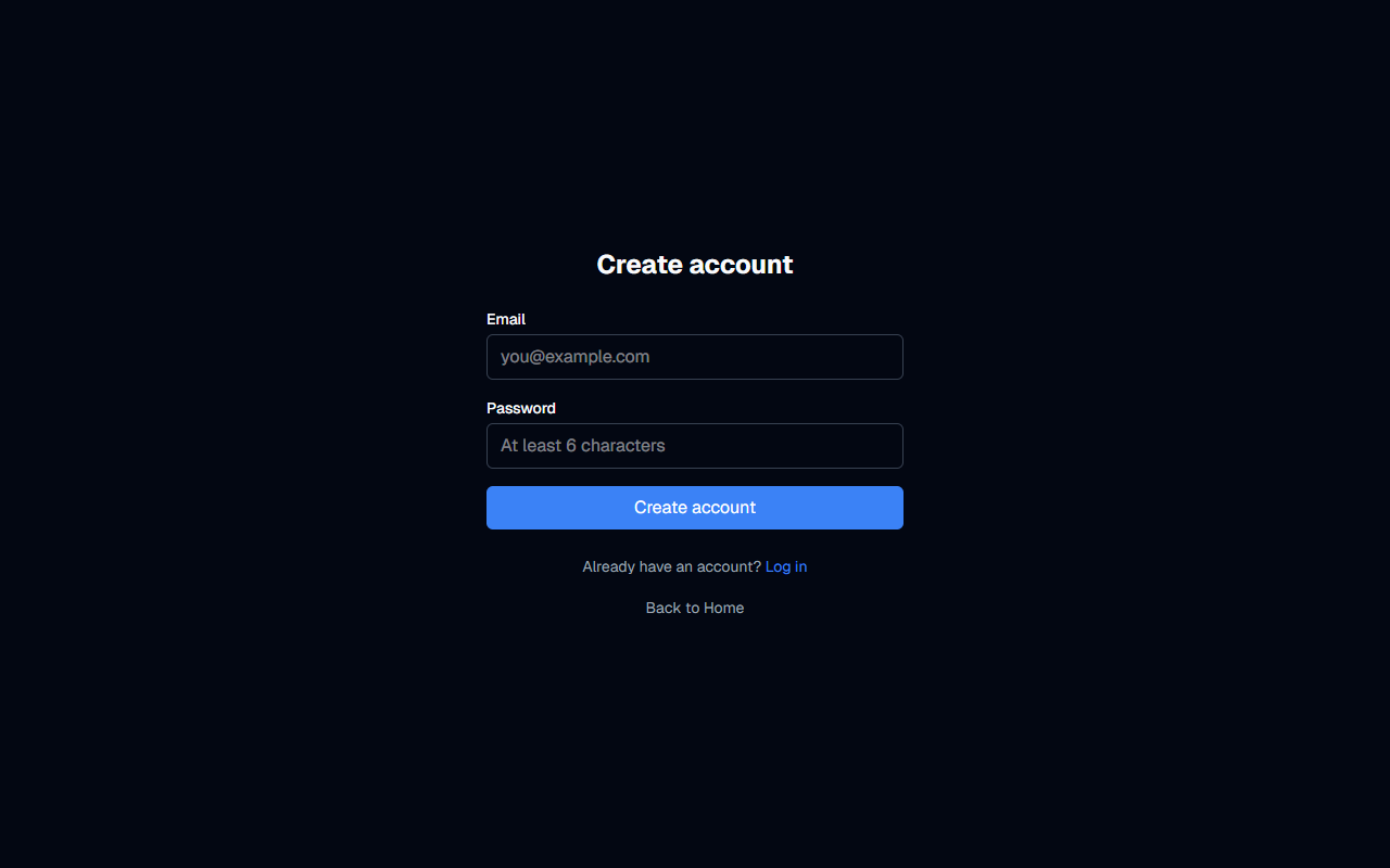 TFilely signup form