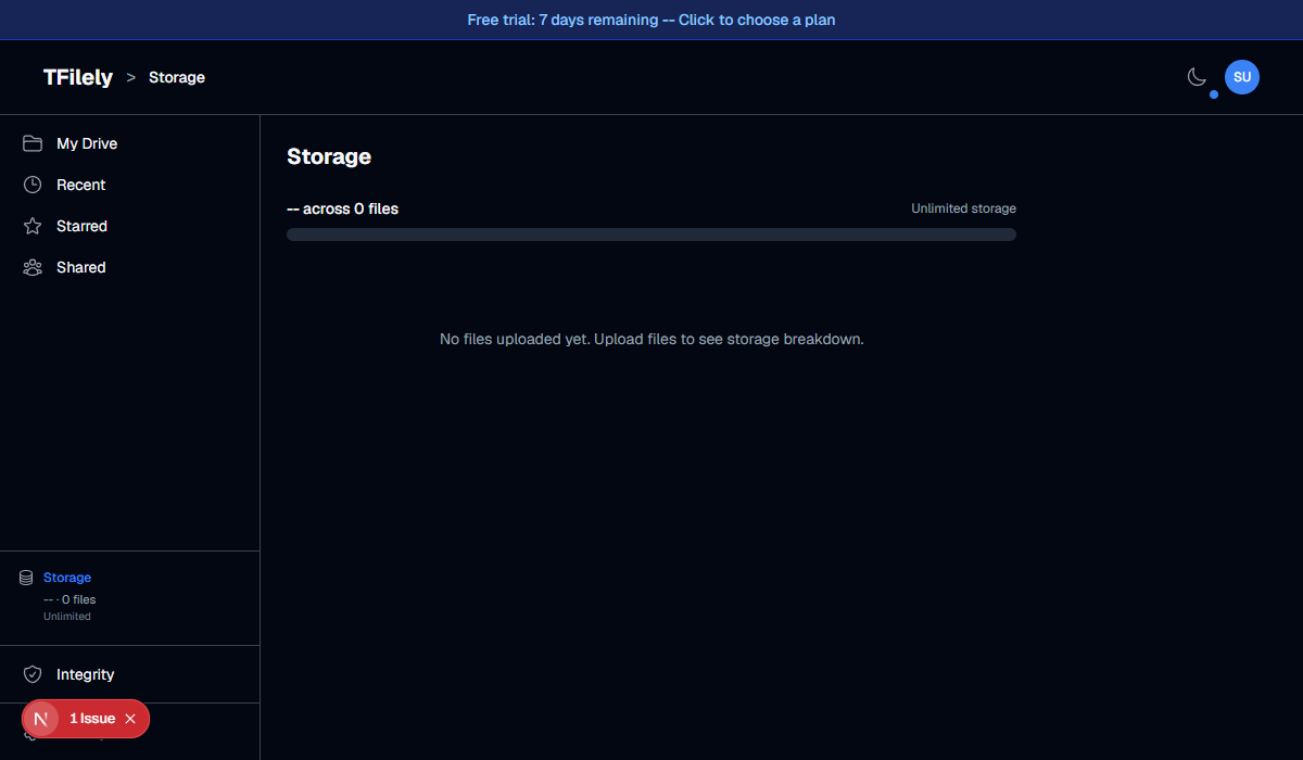 Storage usage view