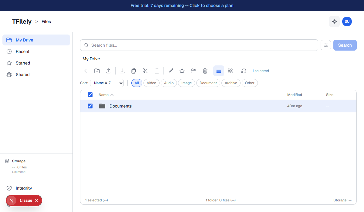 Dashboard in light theme